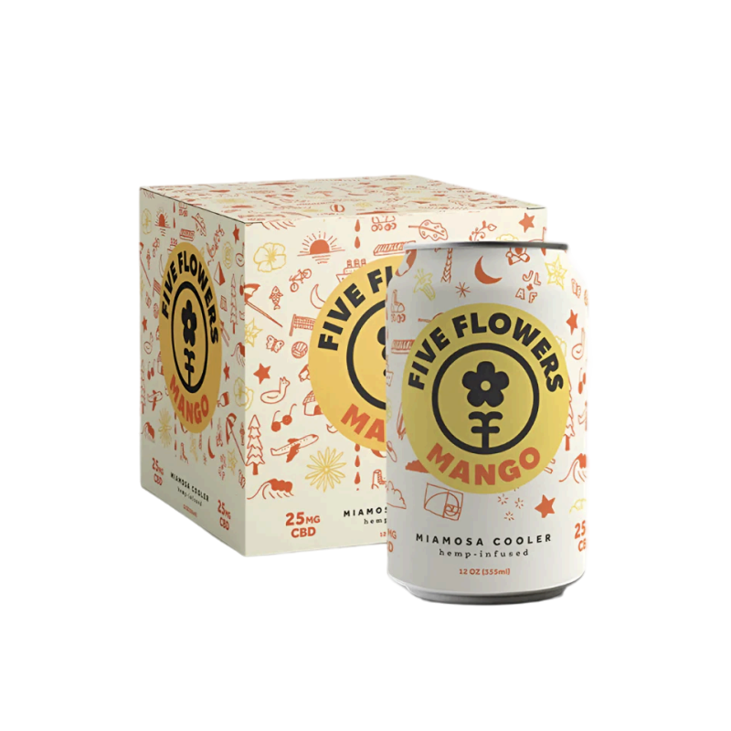 Five Flowers Sparkling Beverages  25mg CBD