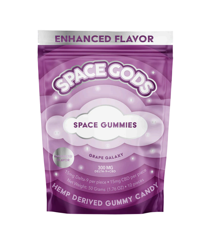 Space Gods Gummies 300mg Delta- 9 & CBD 10ct